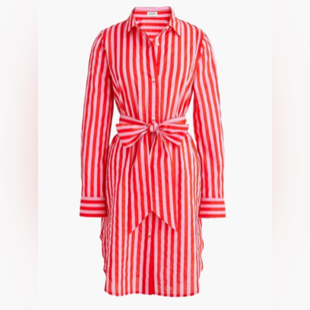 XXS Striped Pink and Red Shirt Beach Dress Coverup